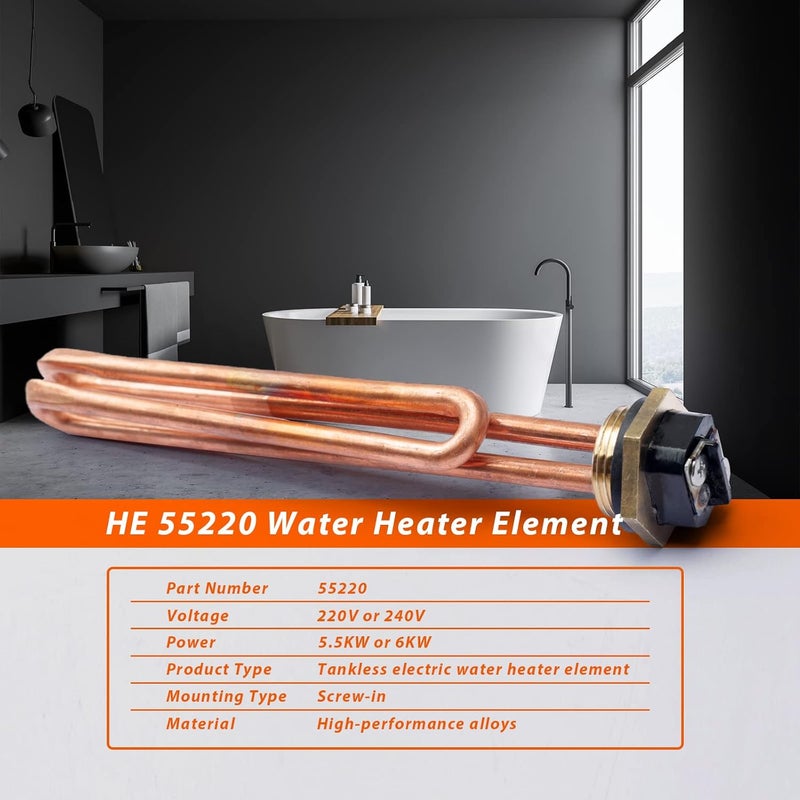 Lisnhlin عنصر تسخين الماء HE 55220 بديل 2PACK لجهاز تسخين الماء Ecosmart ECO POU 6 ECO 8 ECO 11 - Image 2